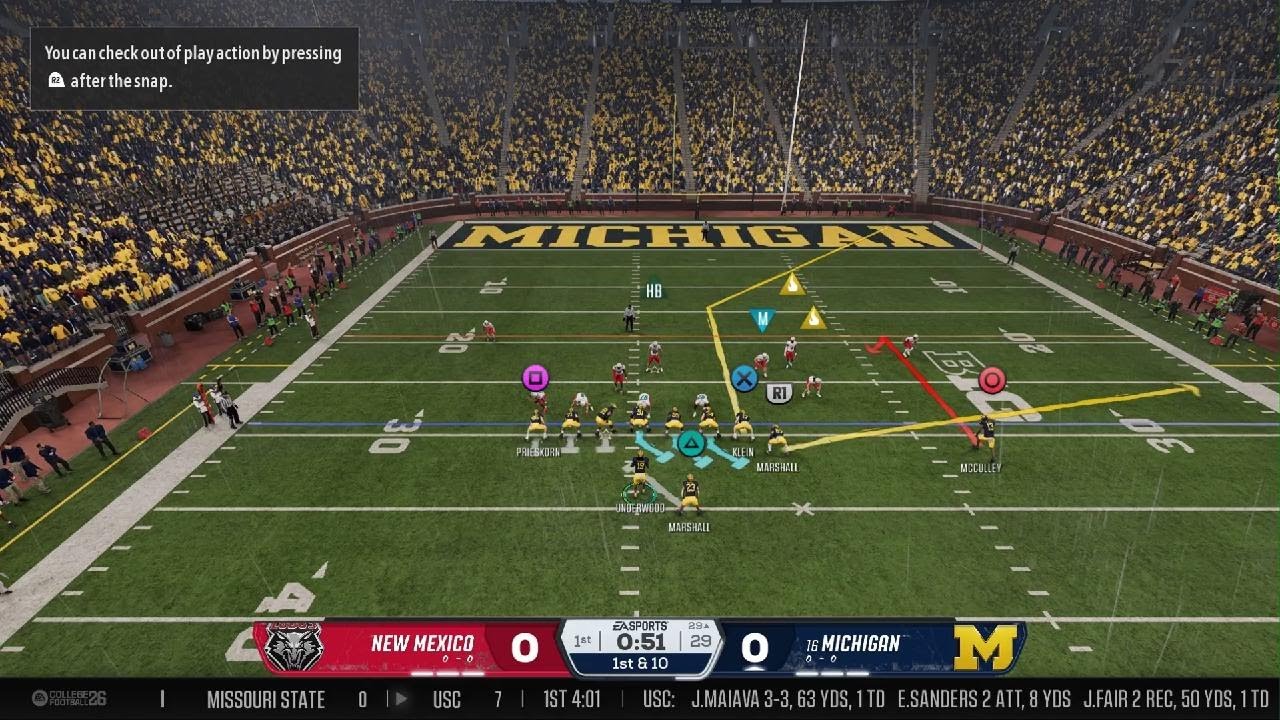 EA SPORTS College Football 26 Michigan Dynasty S1 E2: Wk1 vs New Mexico