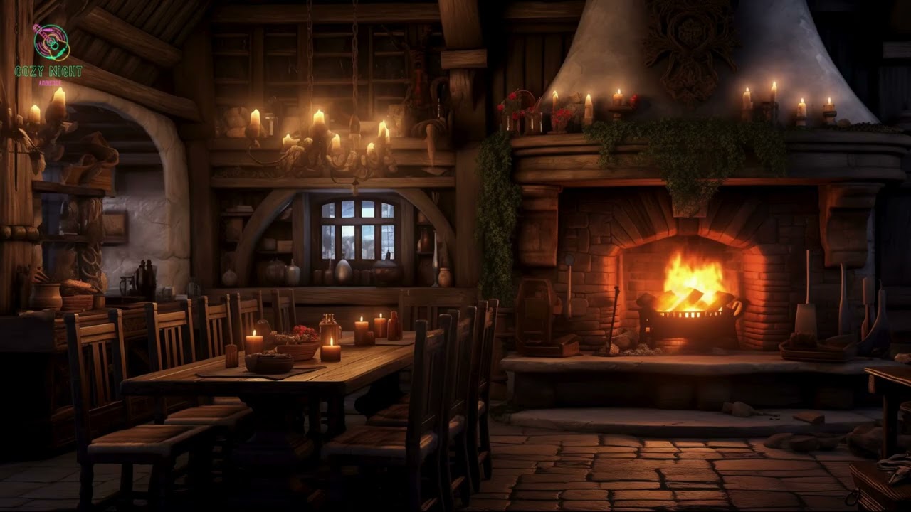 Cozy bedroom fireplace ambience