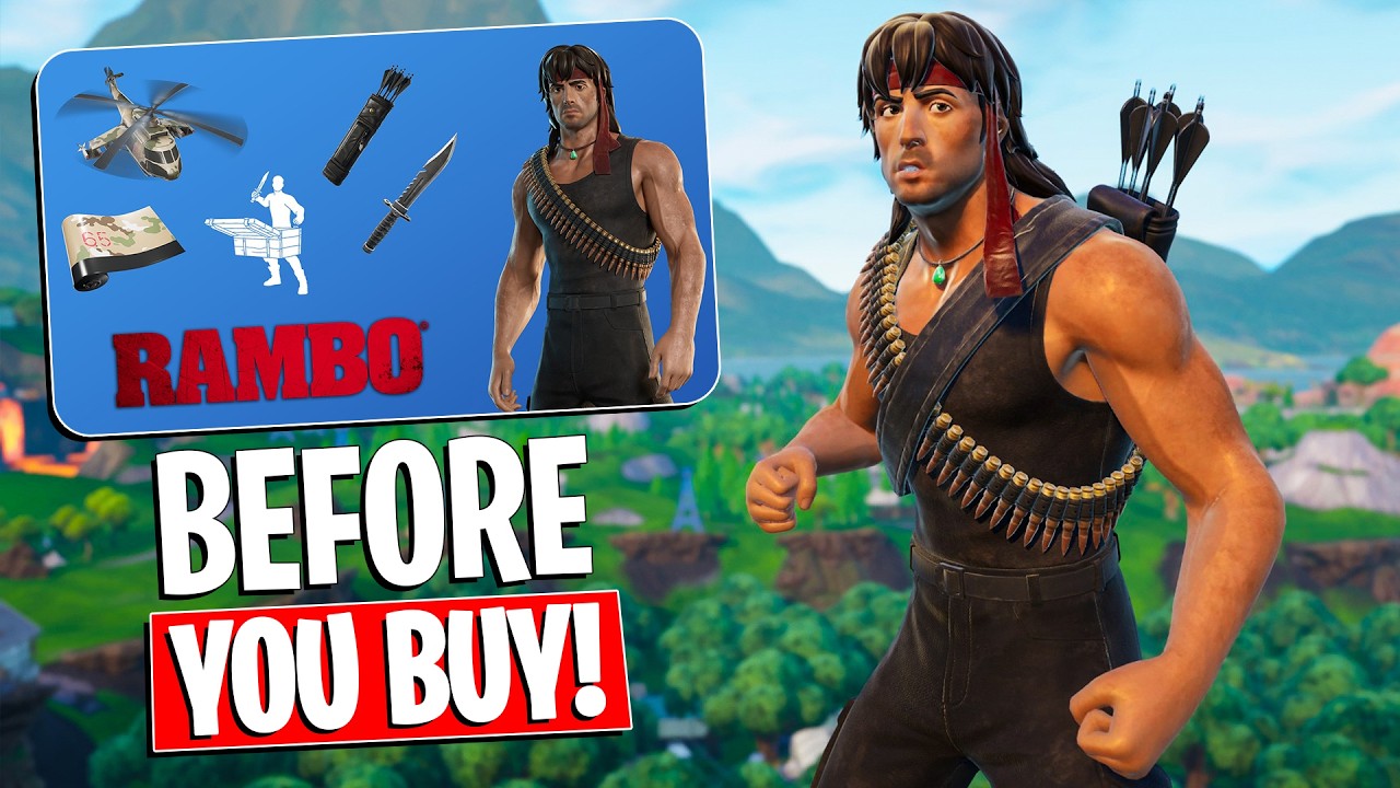 Комплект JOHN RAMBO | Геймплей + комбинации! Перед покупкой (Fortnite)