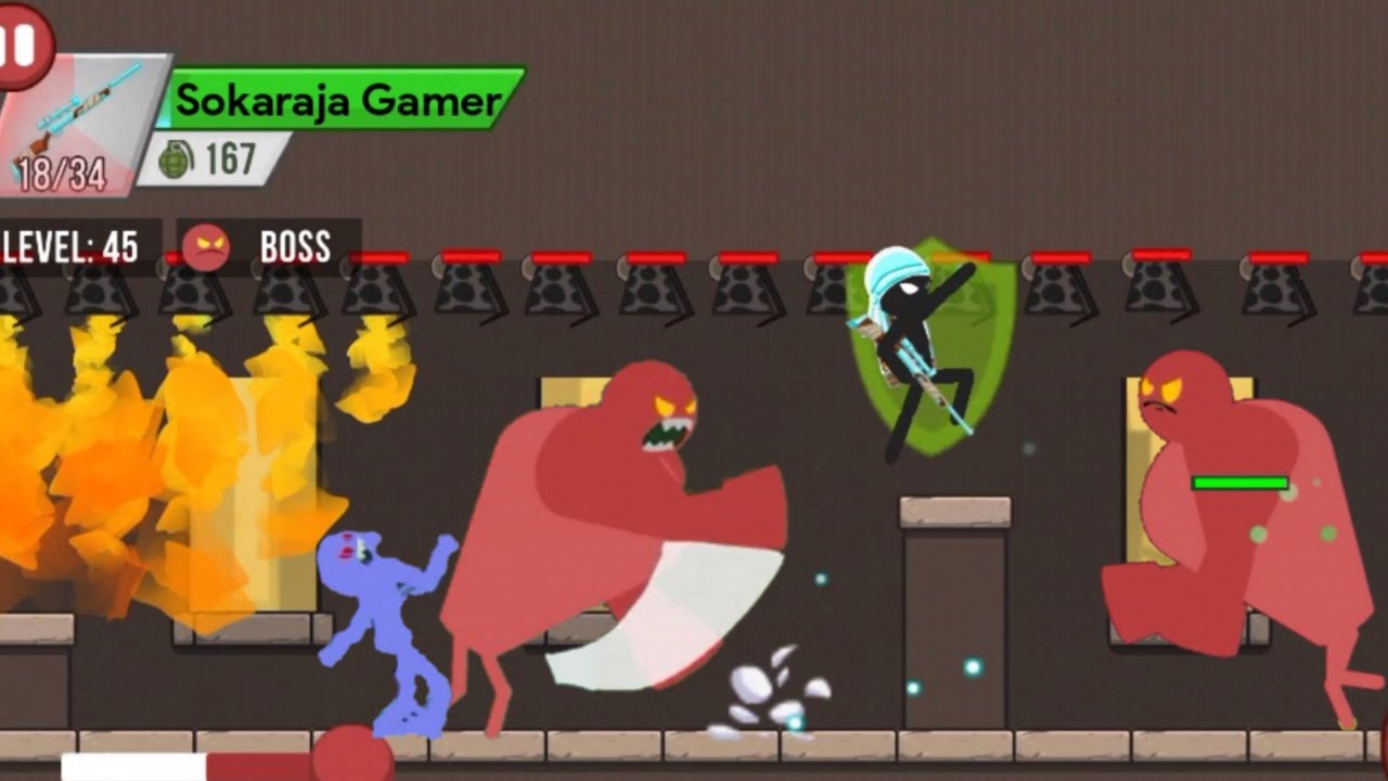 Зомби-босс !!  Глава 7 Город Уровень 41-45 Игра Stickman Zombie Shooter