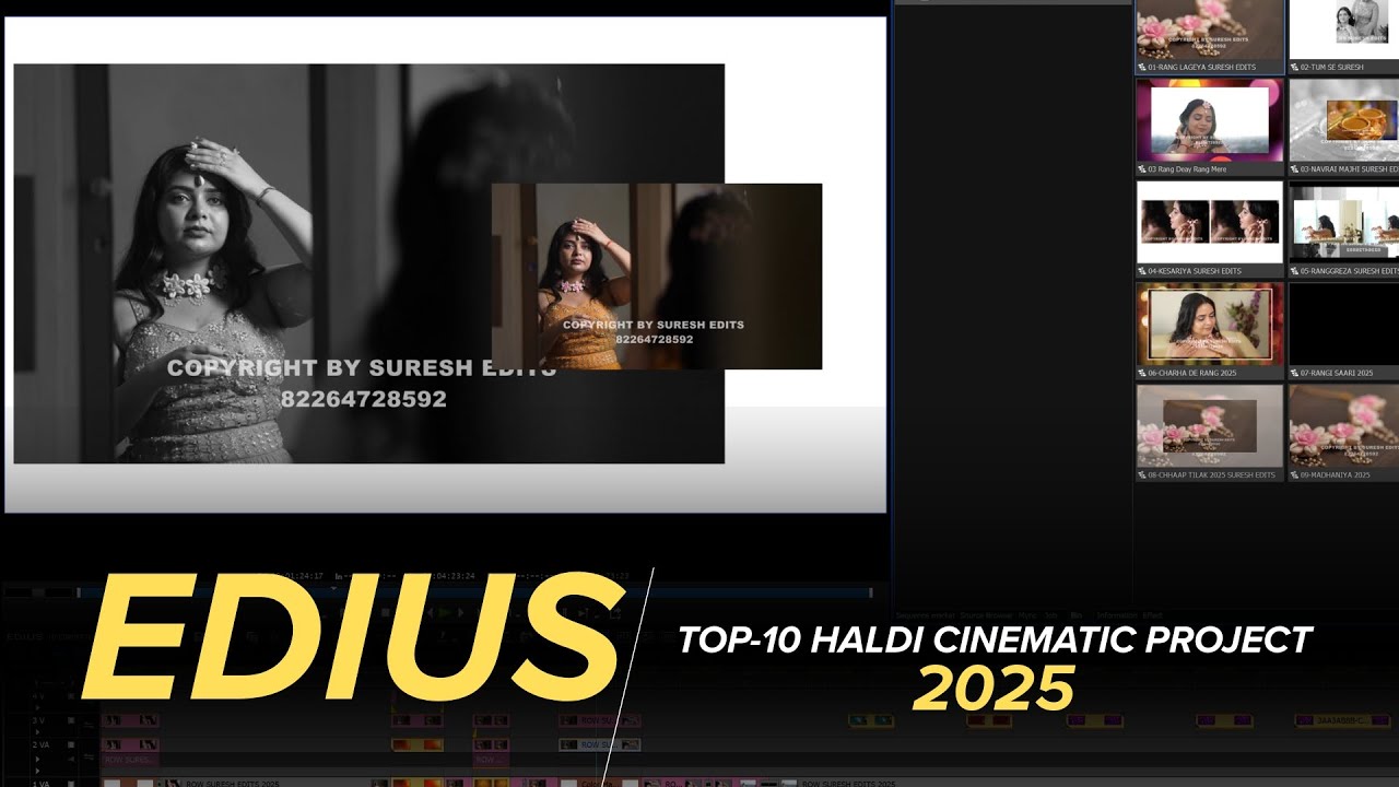 TOP-10 HALDI CINEMATIC EDIUS PROJECT 2025 ||SURESH EDITS
