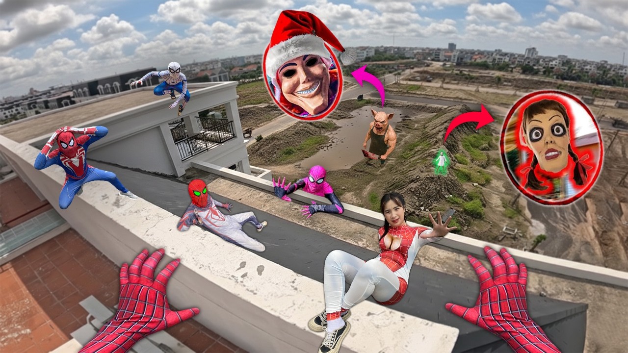 7 SPIDERMAN Vs SMILING WOMAN REAL LIFE ESCAPE 324.0 (Horror Parkour Pov Short) | Epic POV