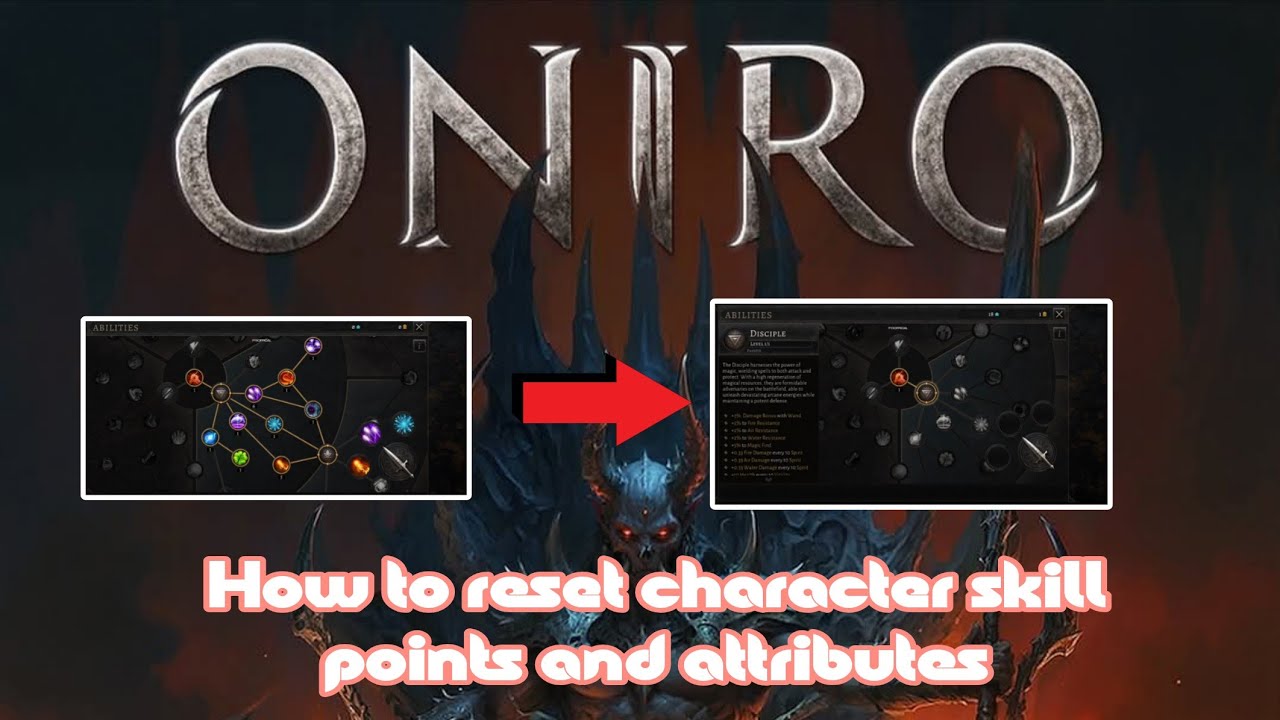 ONIRO - ARPG || How to reset character skill points and attributes. #12