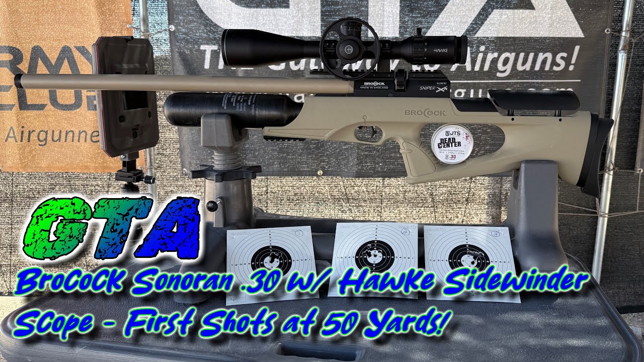 Brocock Sonoran .30 с пулями Hawke Sidewinder и JTS — точность на 50 ярдов и данные Chrony
