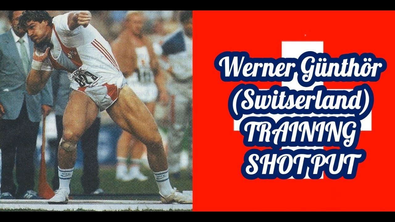 Werner G&uuml;nth&ouml;r (Switserland) SHOT PUT TRAINING.