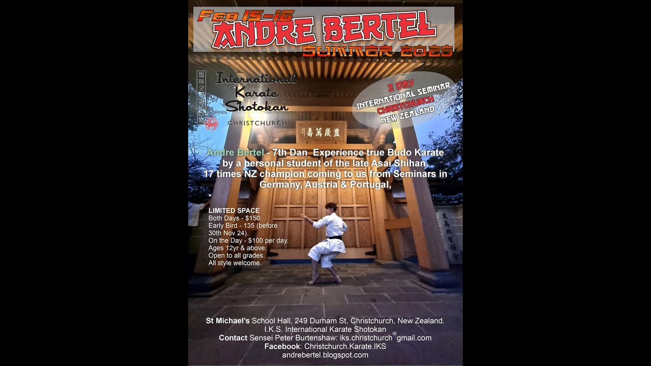 André Bertel 2025 NEW ZEALAND Budo Karate Seminar