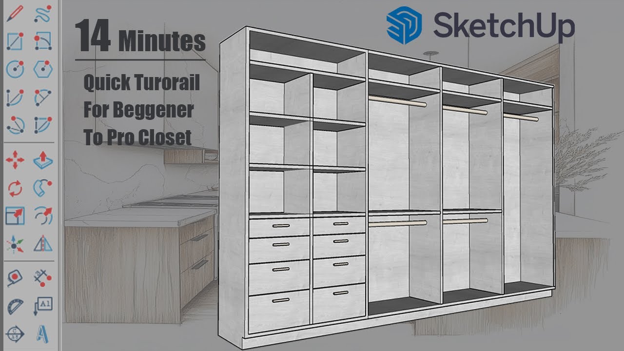 Amazing 2.6m x 4.0m Clothes Cabinet 3D Design in SketchUp | Easy Tutorial
