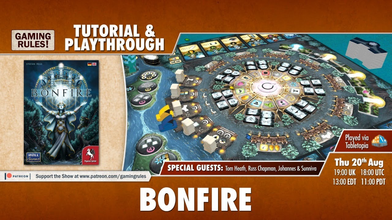 Bonfire - Tutorial and Playthrough. Stefan Feld's new 2020 game!