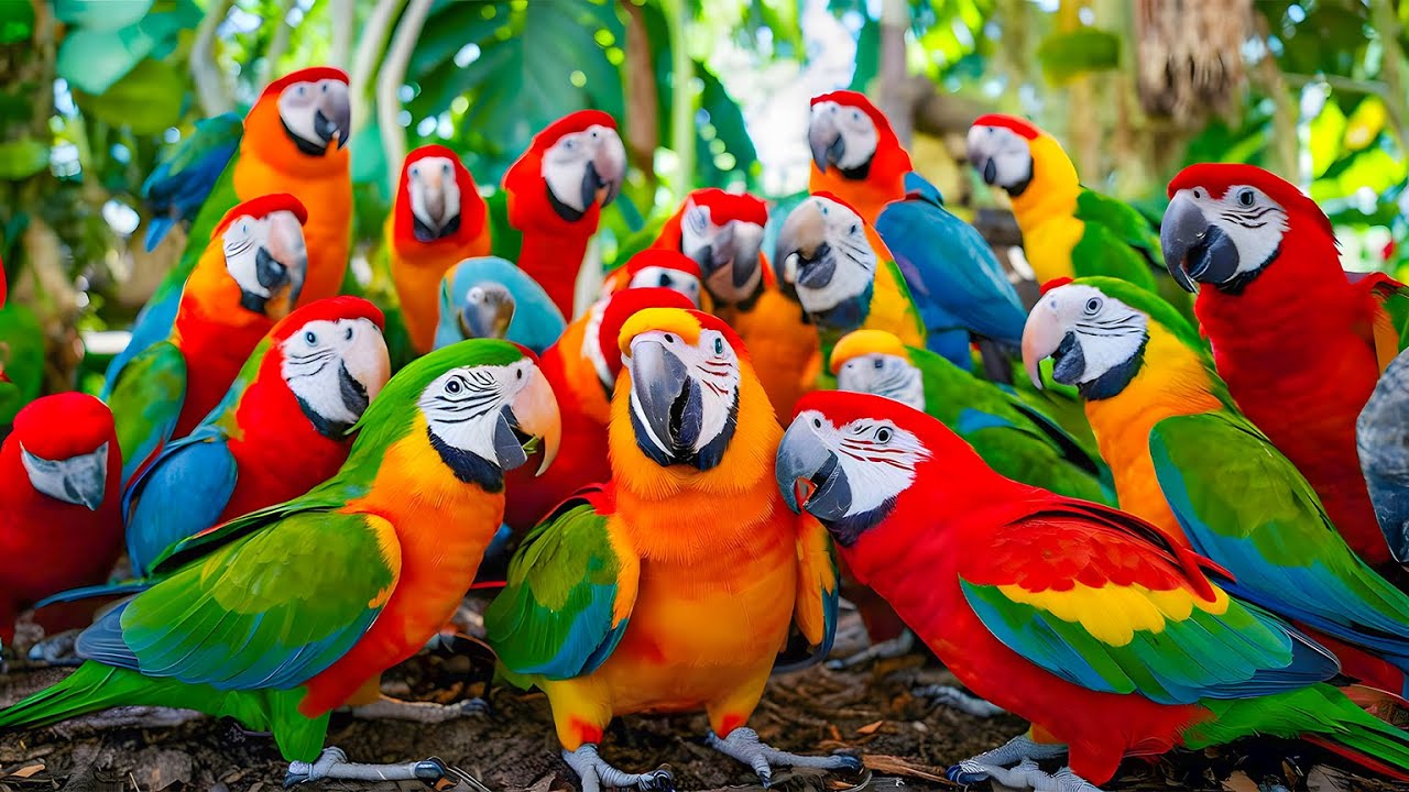 AMAZING PARROTS | BEAUTIFUL BIRDS | BIRDS SOUNDS FOR RELAXING | STUNNING NATURE | STRESS RELIEF