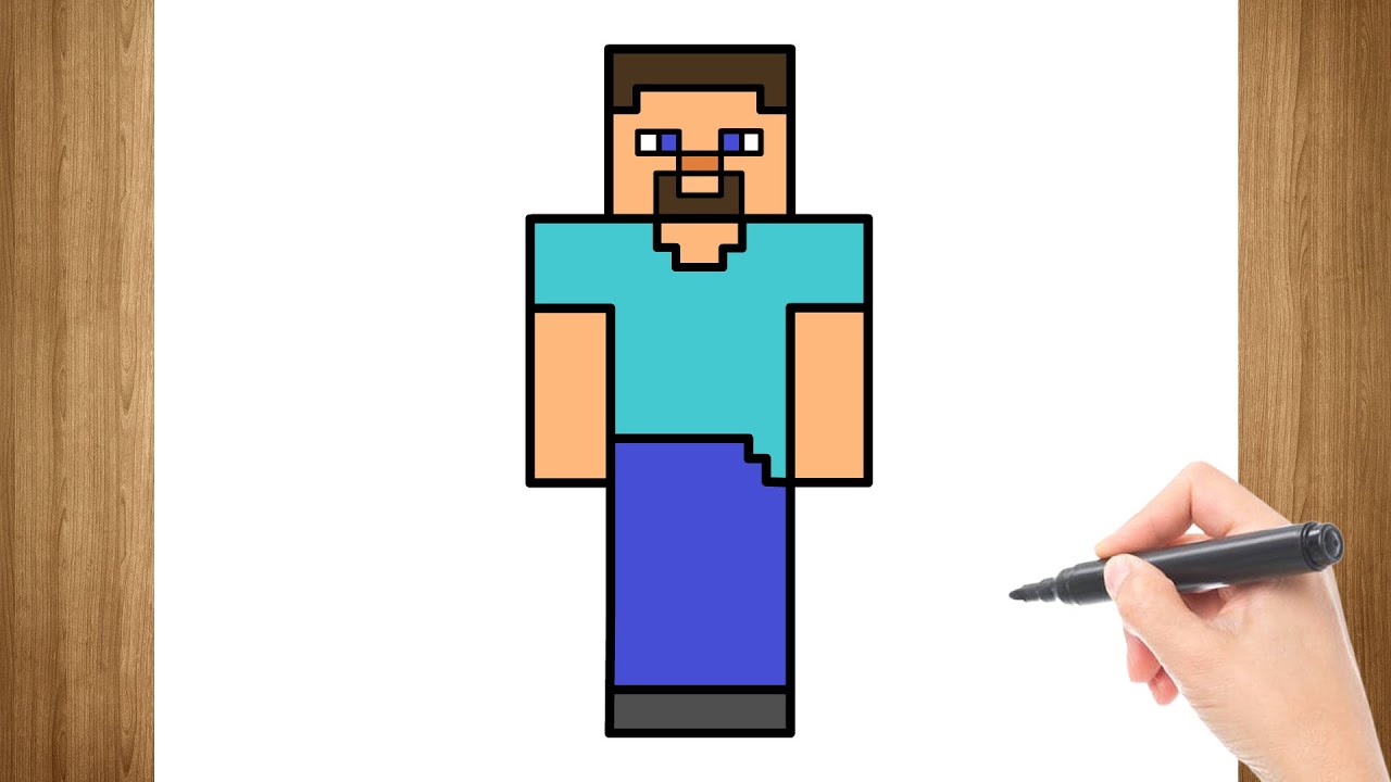 How to draw STEVE MINECRAFT