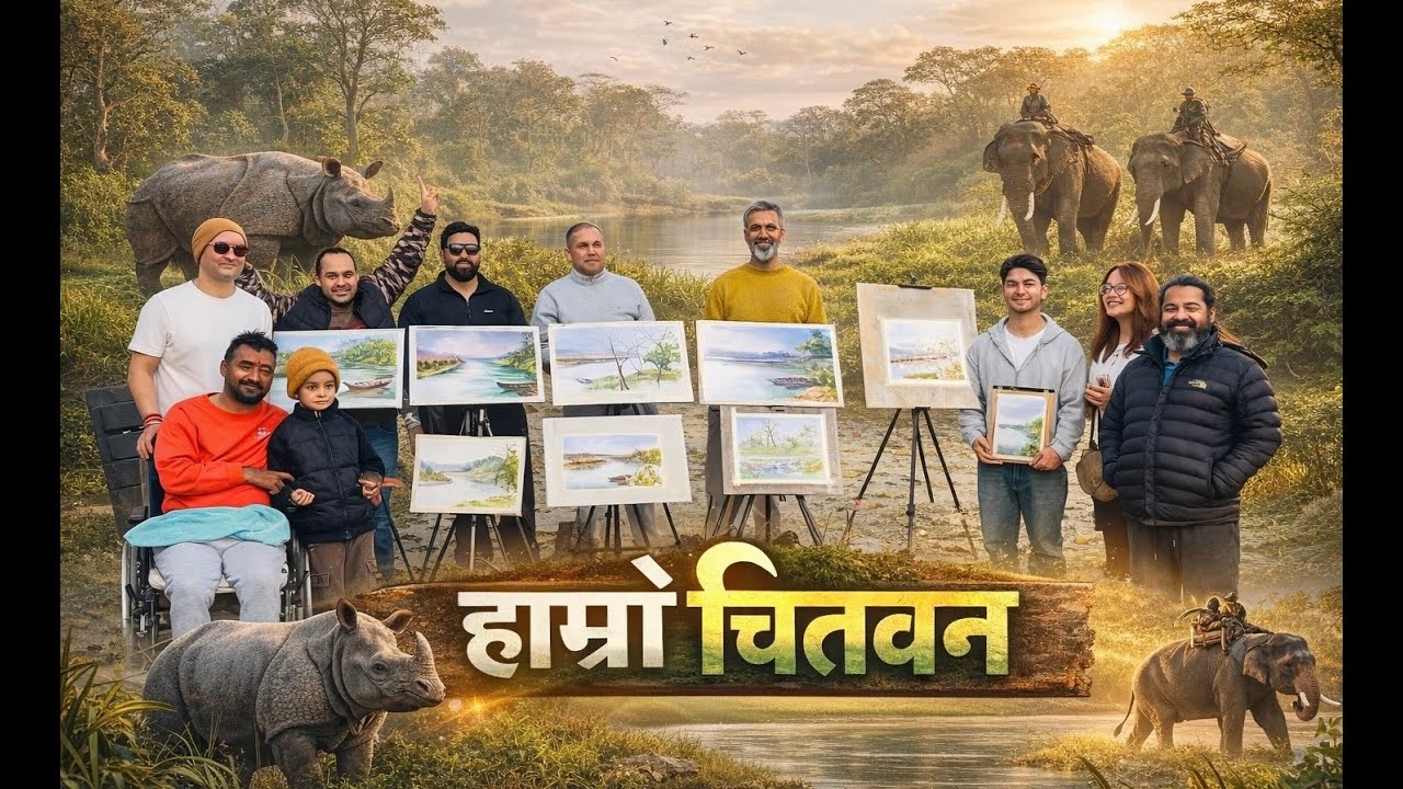 स्थलगत चित्र सिर्जना कार्यक्रम चितवन पर्यटकीय नगरी पटिहानि  part = 2 The kaushal podekast show