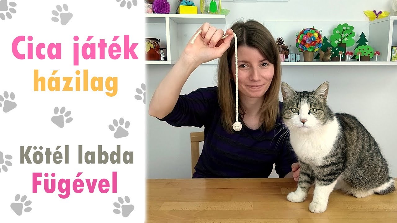 Cica játék házilag | Kötél labda | Manó kuckó