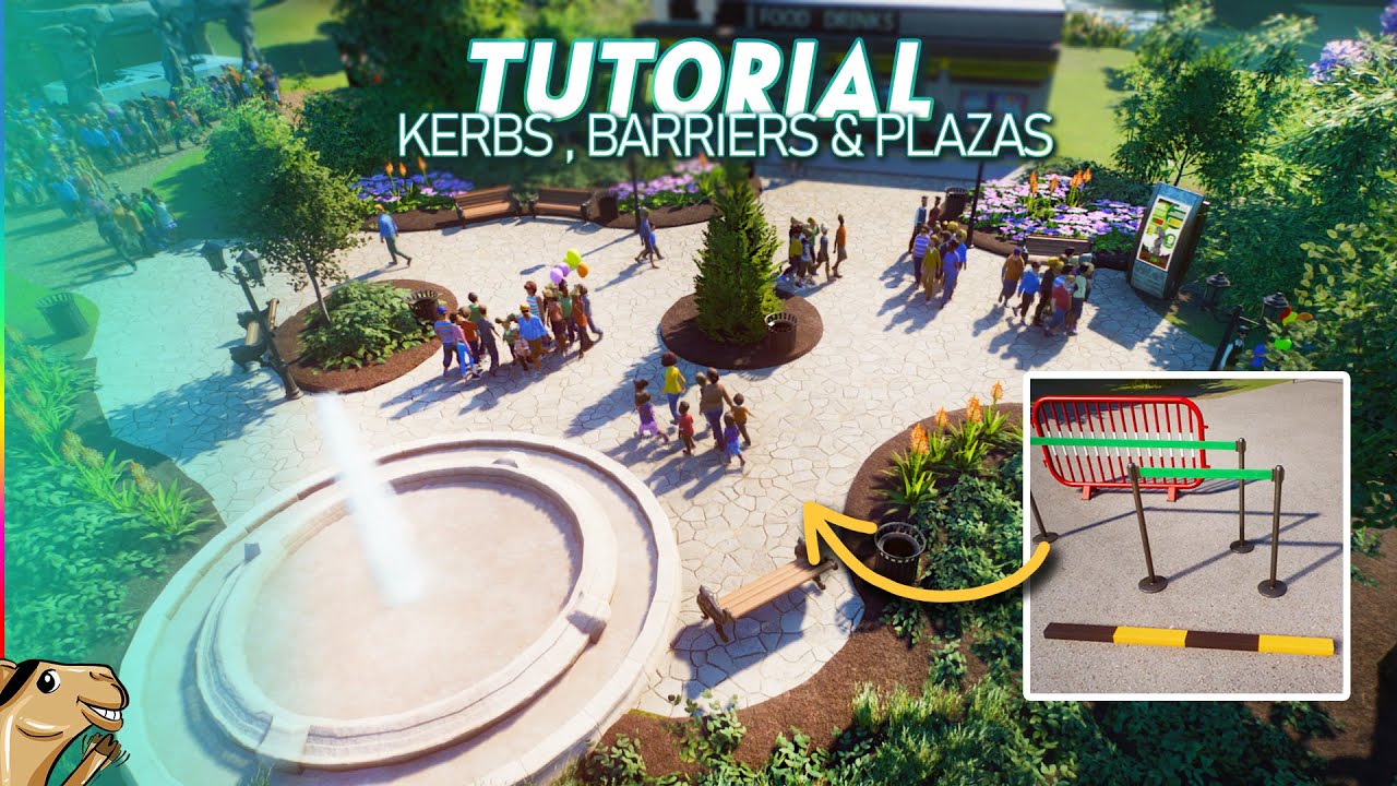 Kerb, Barrier & Plaza Tutorial Planet Zoo - How to use the new tools!
