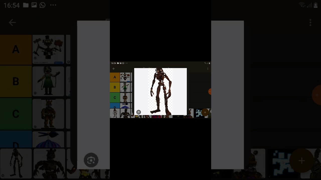 Fnaf taki karakterleri sıralıyorum ama tasarımına göre