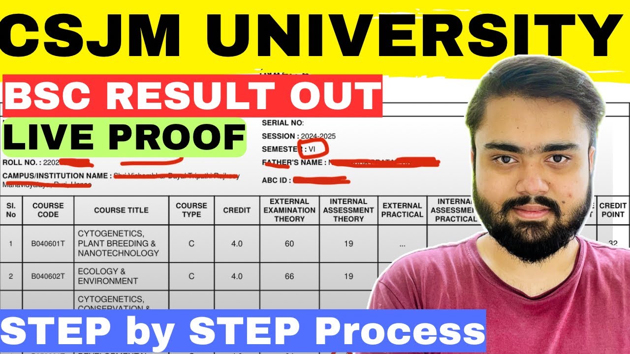CSJMU BSC Result 2025 Out🔥|RESULT Live Proof|2nd,4th,6th Semester Result 2025|CSJMU Result 2025.