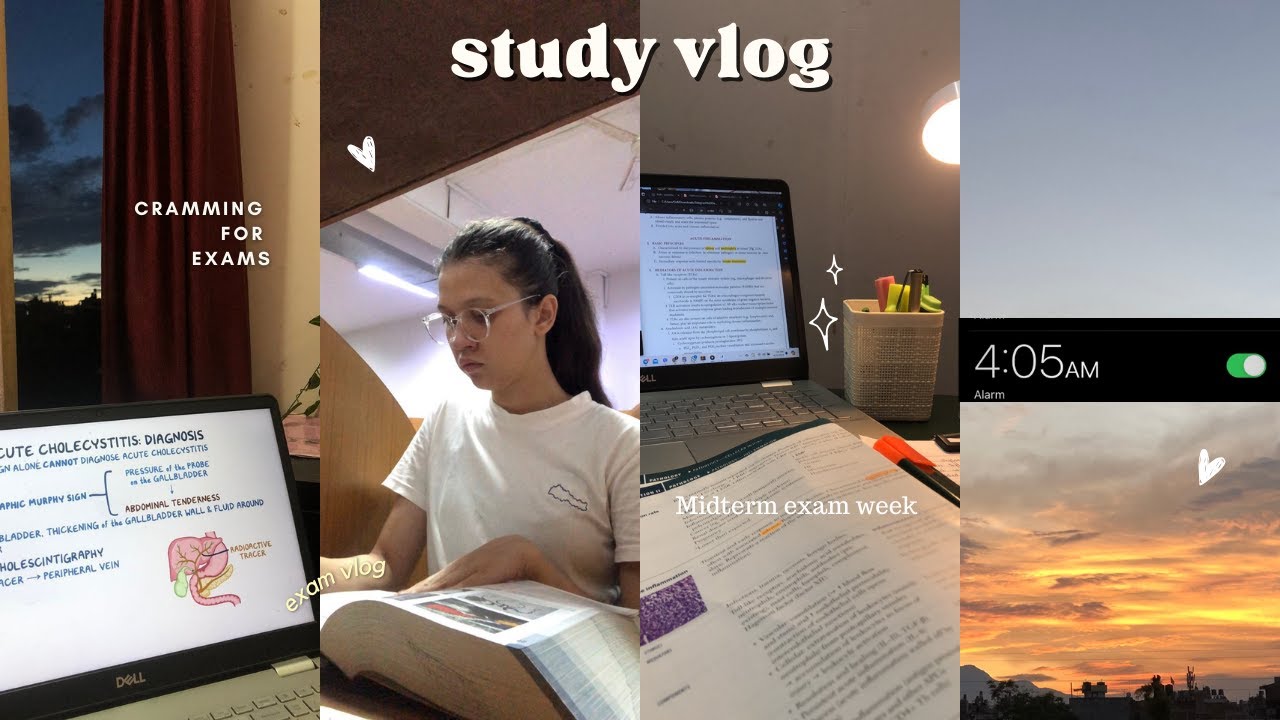 STUDY VLOG | midterm exam week ,4AM mornings , studying in library, productive, Nepali med student🇳🇵