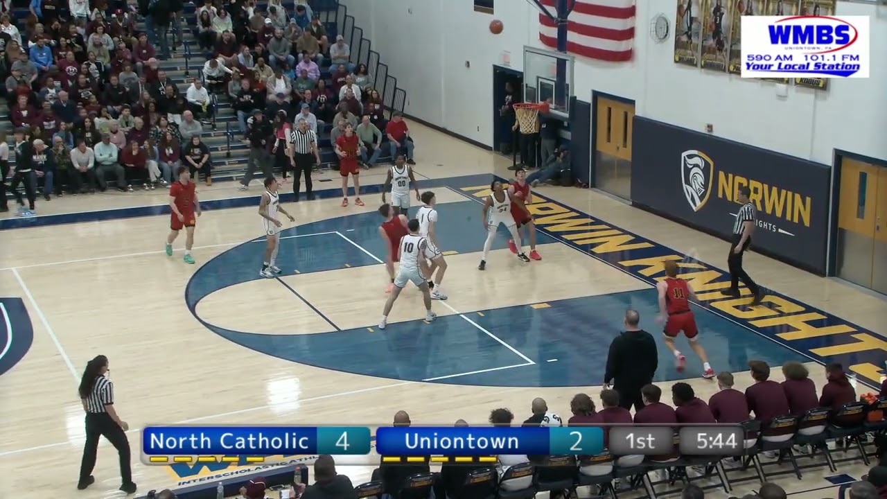 WPIAL Boys High School Basketball 4A Quarterfinals North Catholic v. Uniontown at Norwin 2/21/24