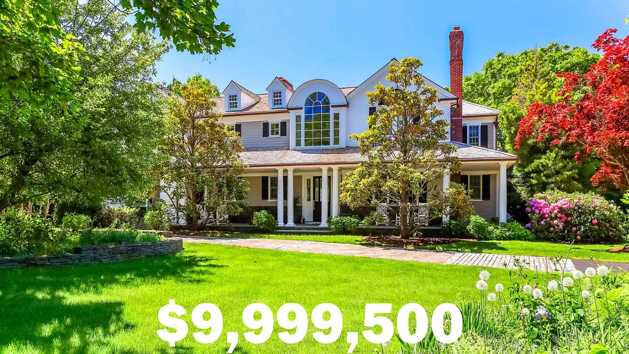 $9,999,500 Luxury House Tour in Massachusetts. Overview of a mansion for sale.