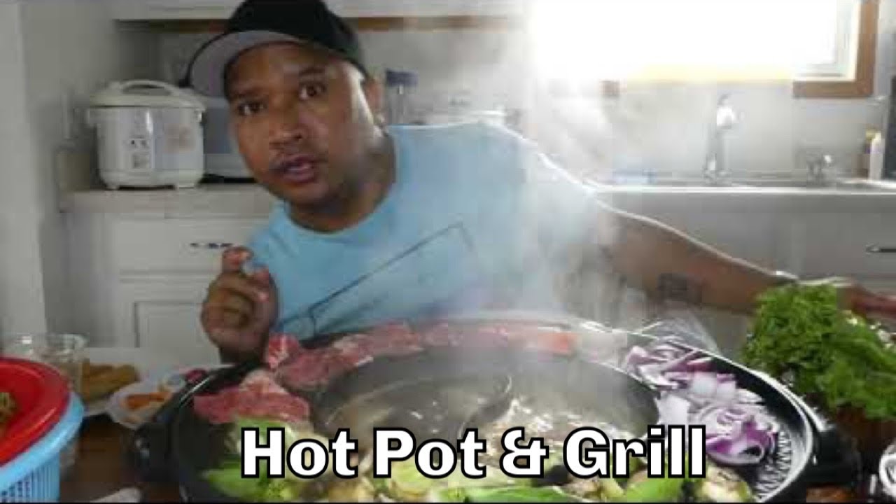 2 In 1 Electric Smokeless Grill & Hot Pot Review | Mukbang