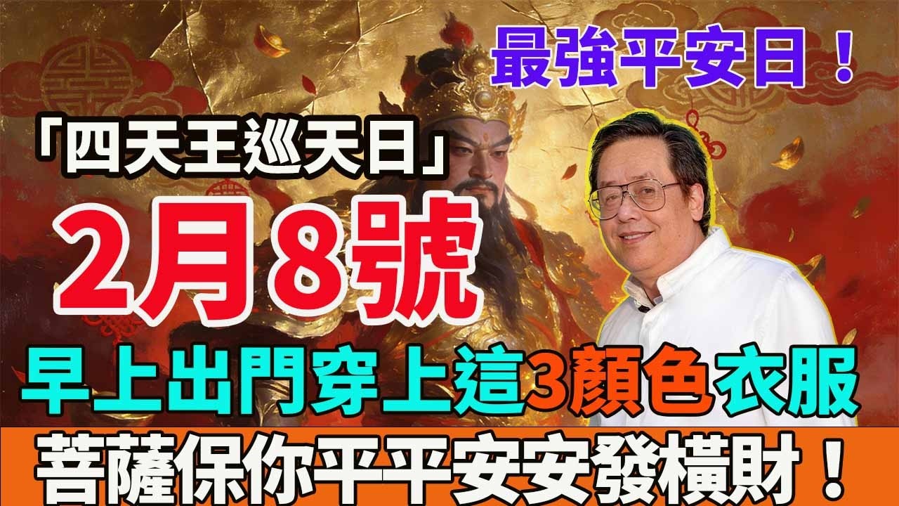 最強平安日！2月8號，農曆臘月廿一，「四天王巡天日」，早上出門穿上這3顏色衣服，菩薩保你平平安安發橫財！#佛學 #佛淨 #佛陀 #佛法 #佛教 #修行