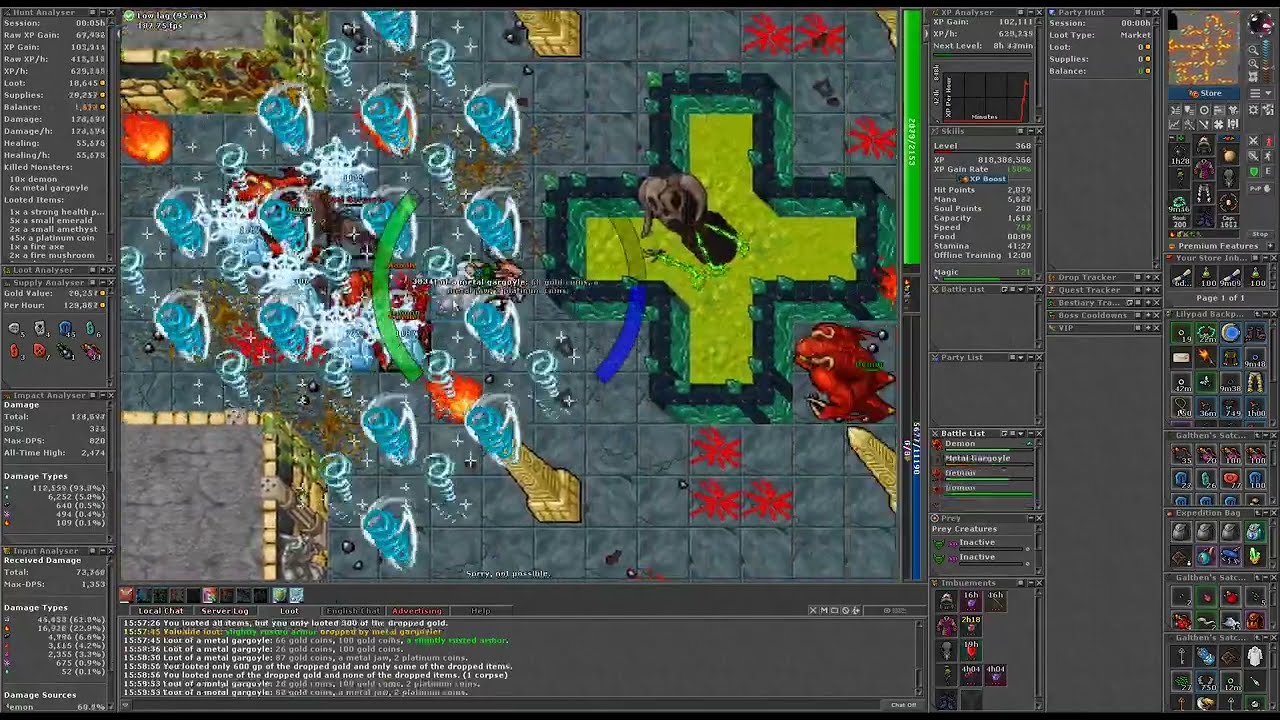 Abandoned Sewers (trapping grims) ~ SOLO ED 368 ~ 230 DEMONS/h & 1.6kk raw xp/h