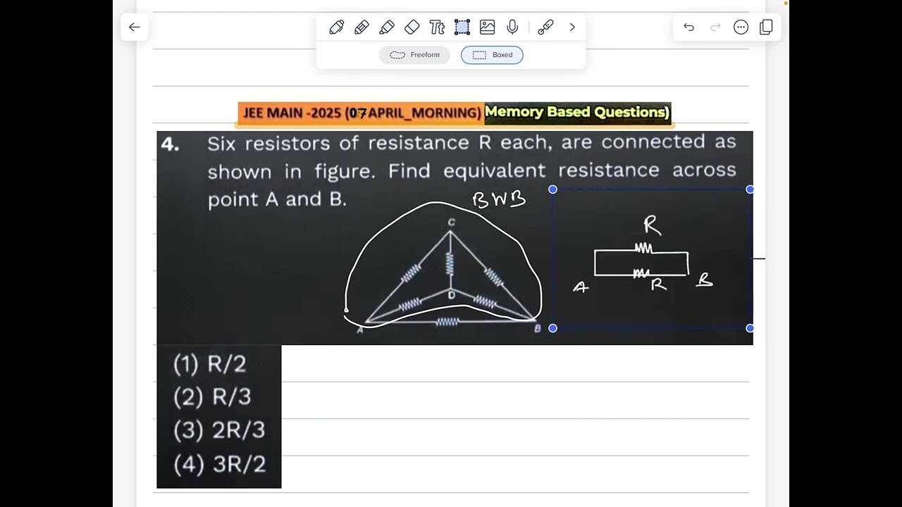 JEE Main ( 7 April 2025) shift 1 Q4. ( memory based)
