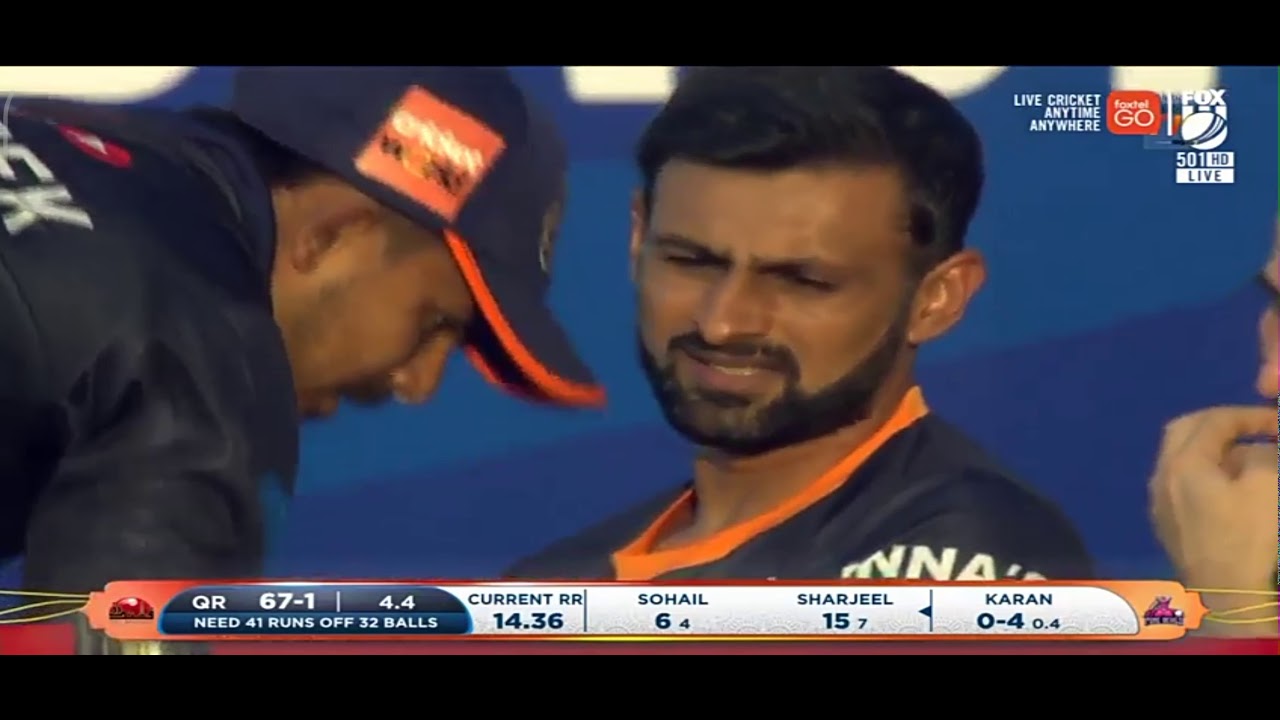 Karan KC's first over vs Qalanders in Abu Dhabi t10 league