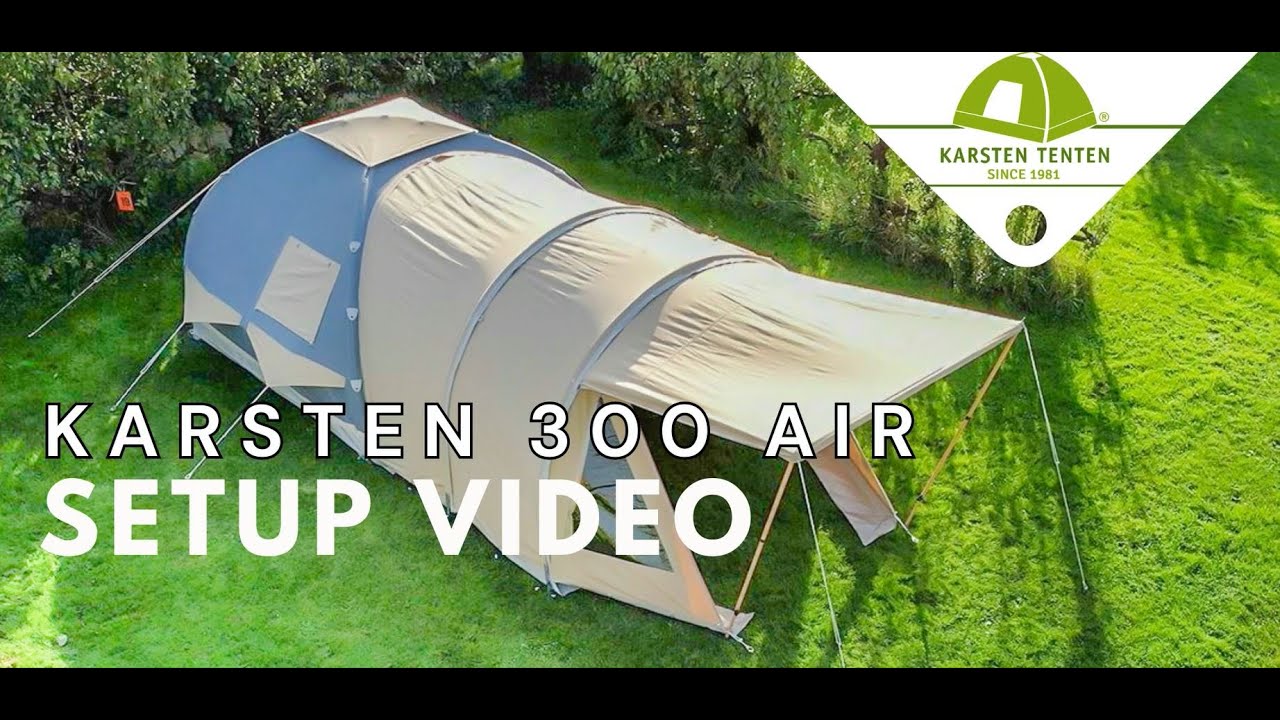 Pitching an inflatable Karsten Tent with Comfort, Extension and Rain Awning