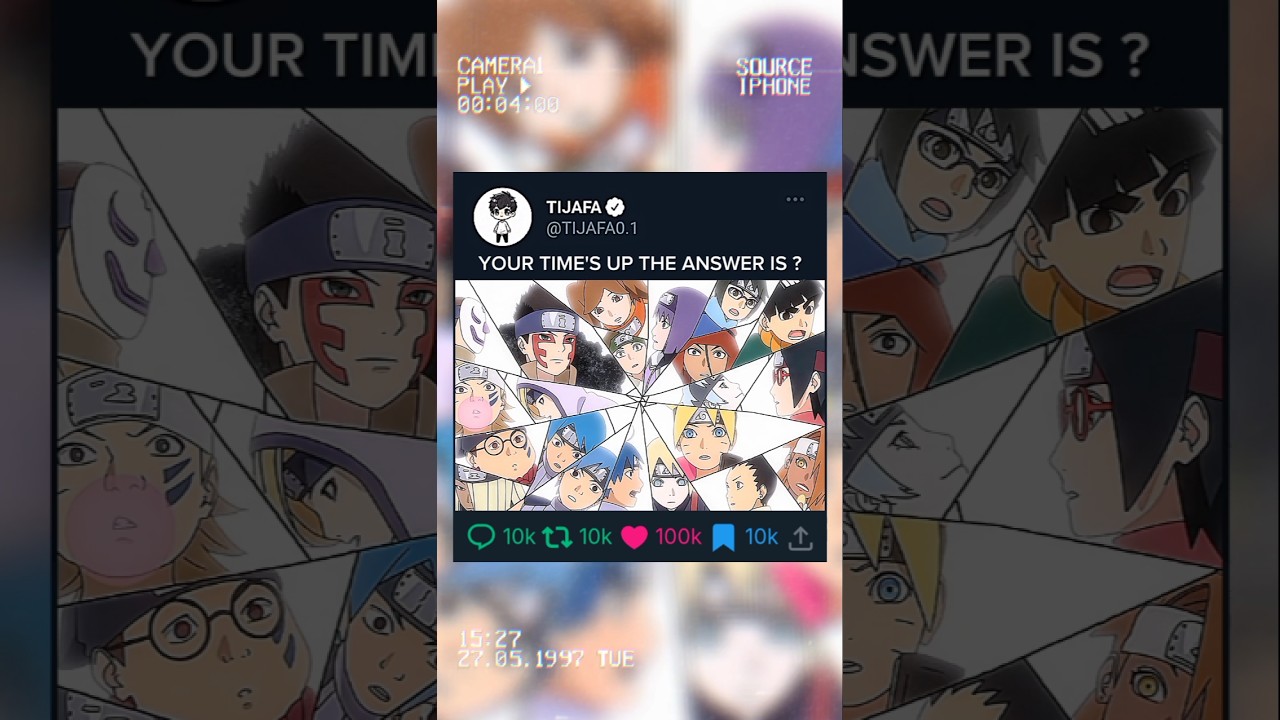 YOUR TIME'S UP THE ANSWER IS ?. #boruto #mitsuki #sarada  #shortvideo
