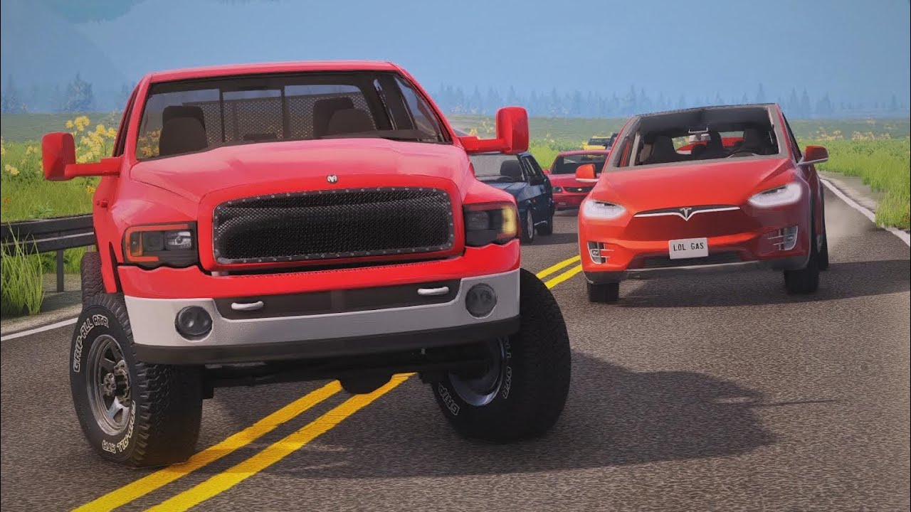 BeamNG Drive - Overtaking Car Crashes #12