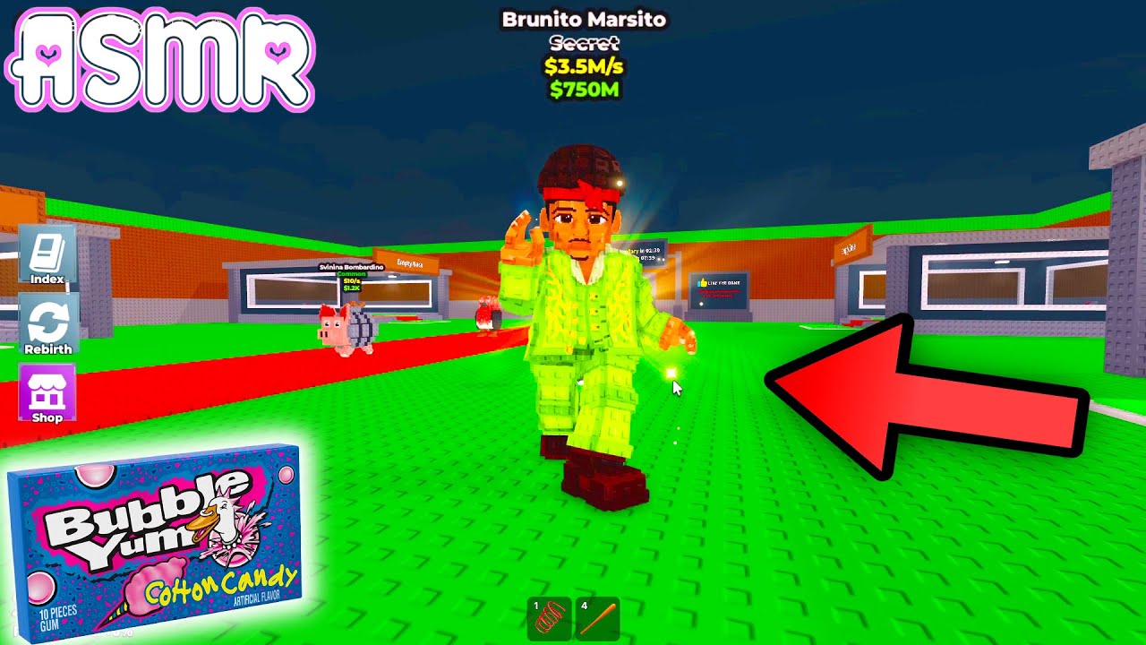 ASMR Roblox Steal a Brainrot Bruno Mars Concert + Admin Abuse Relaxing Whispering + Gum Chewing 💤 🍀