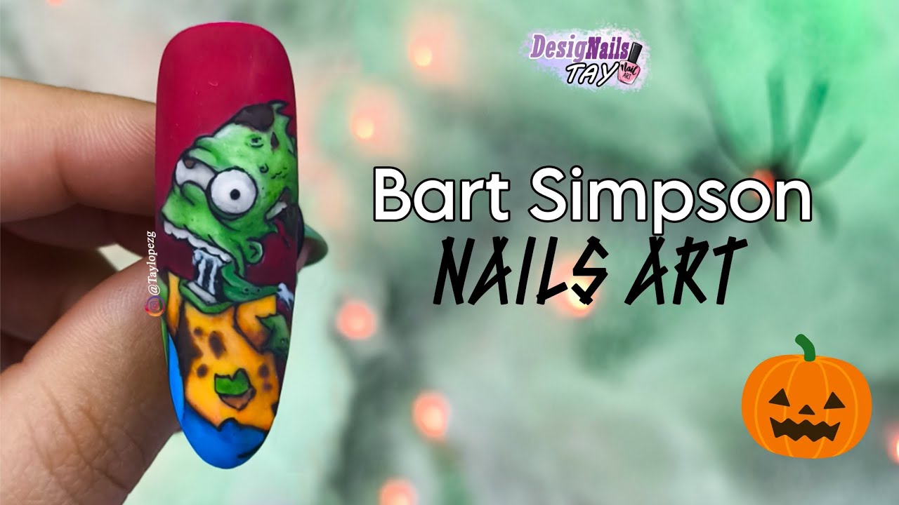 Bart Simpson 🎃 Diseño para HALLOWEEN con esmaltes semipermanentes / Designails Tay 