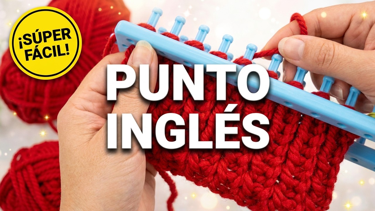 PUNTO INGLES en Telar Rectangular [MUY FACIL] - Ideal para BUFANDAS