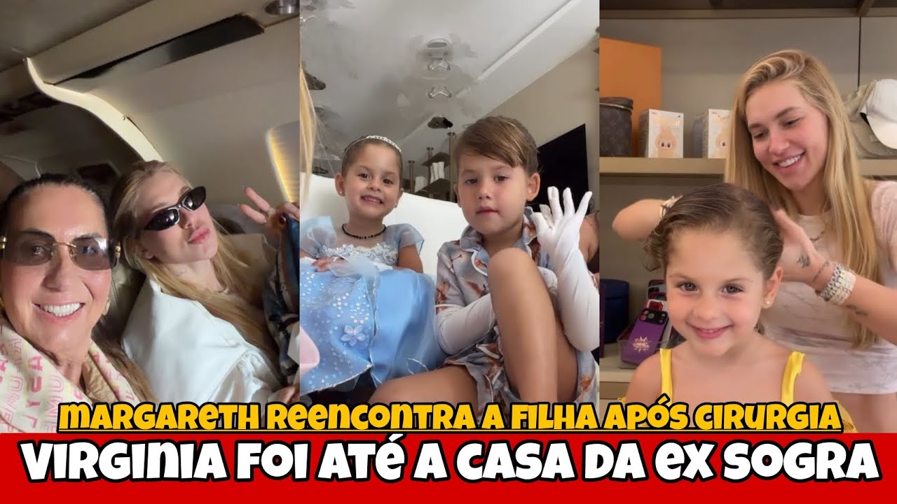 Virginia foi a casa da ex sogra buscar os filhos/ reencontrando a mãe após cirurgia 