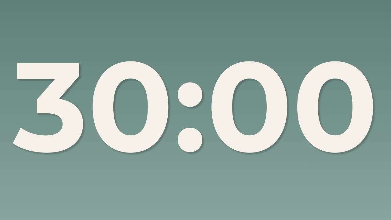 30 Minute Countdown Timer – No Sound | Focus Timer