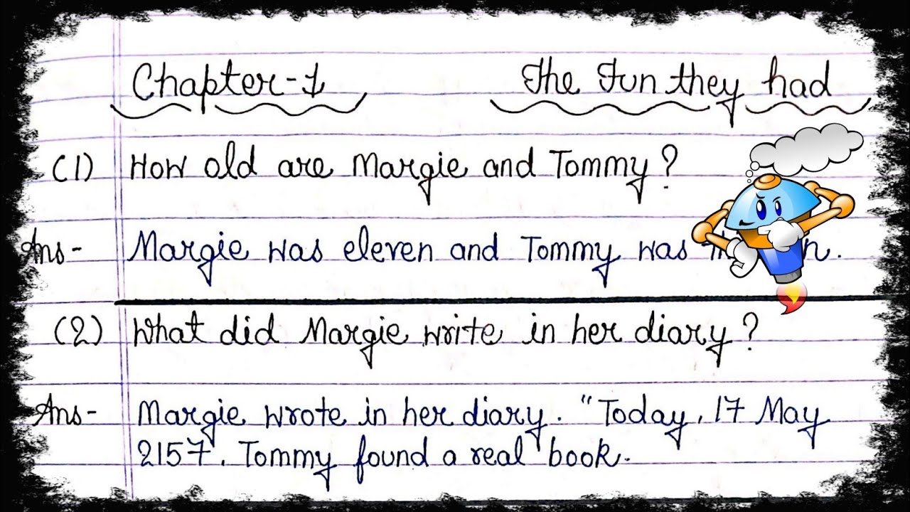 NCERT- CLASS 9 ENGLISH BEEHIVE🐝 CHAPTER: 1 The Fun They Had  QUESTION-ANSWER (SHORT ANSWERS)