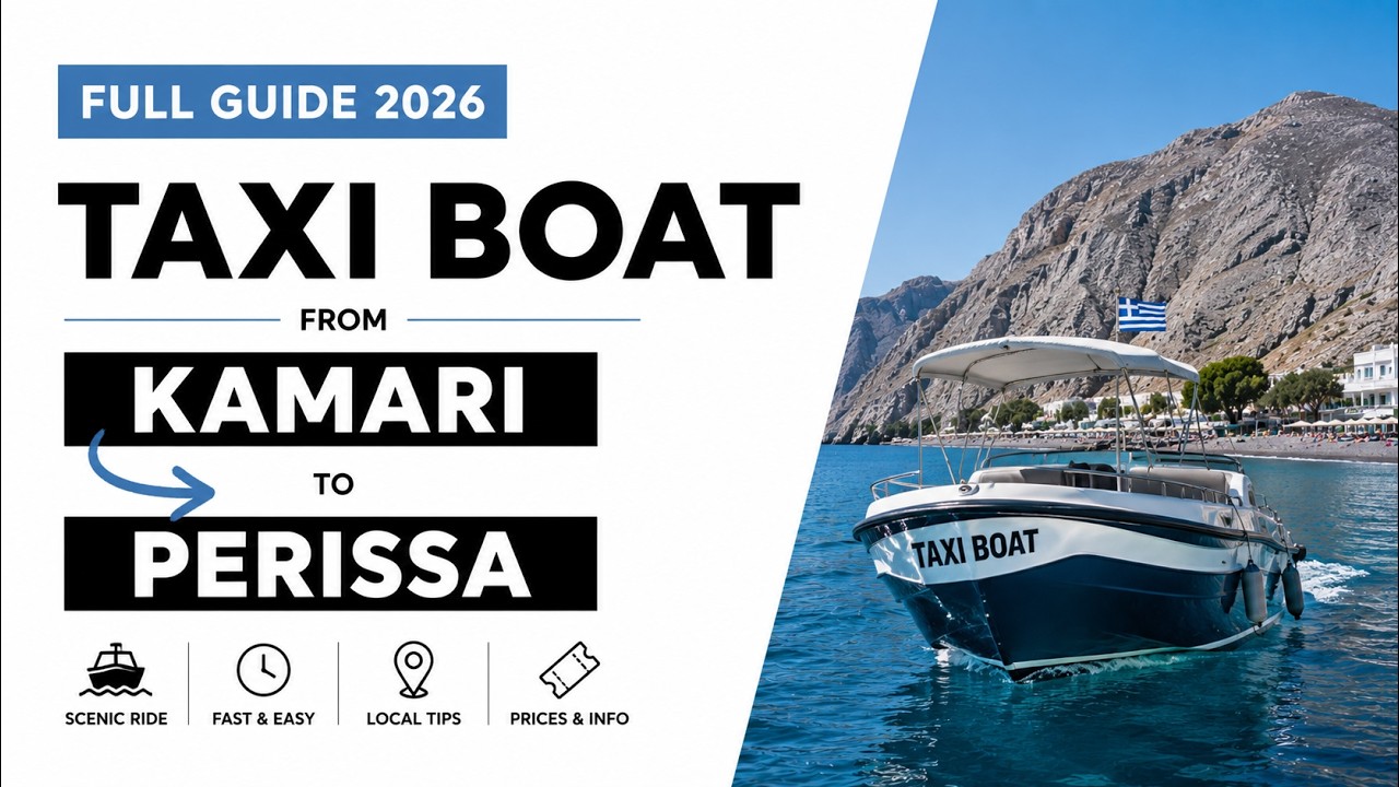 TAXI BOAT from KAMARI to PERISSA. FULL GUIDE 2025.