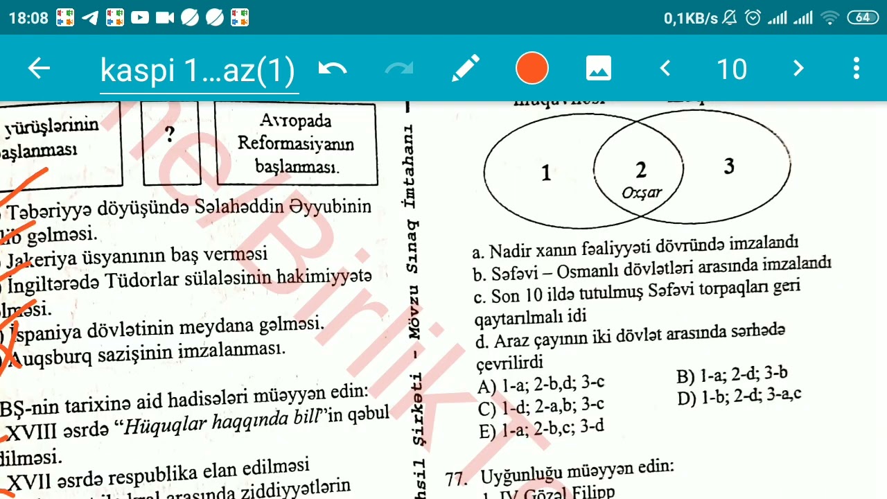 Kaspi sınaq. Yeni .