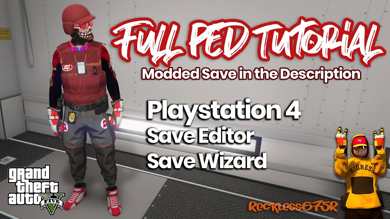 Patched*🔥Full PED Outfit Tutorial 😎🤘 Modded Save in the Desc. 🍻 Step by Step PC to PS4 #gta5 #ped