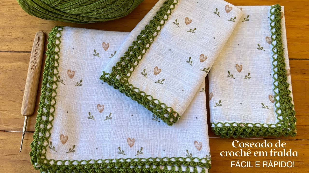 Faça lindas fraldinhas de bebê com CASEADINHO DE CROCHÊ FÁCIL E DELICADO!