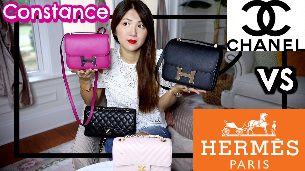 HERMES CONSTANCE MINI VS 24 | CHANEL CLASSIC FLAPS | COMPARISON, WHAT FITS, PRICE ETC | CHARIS
