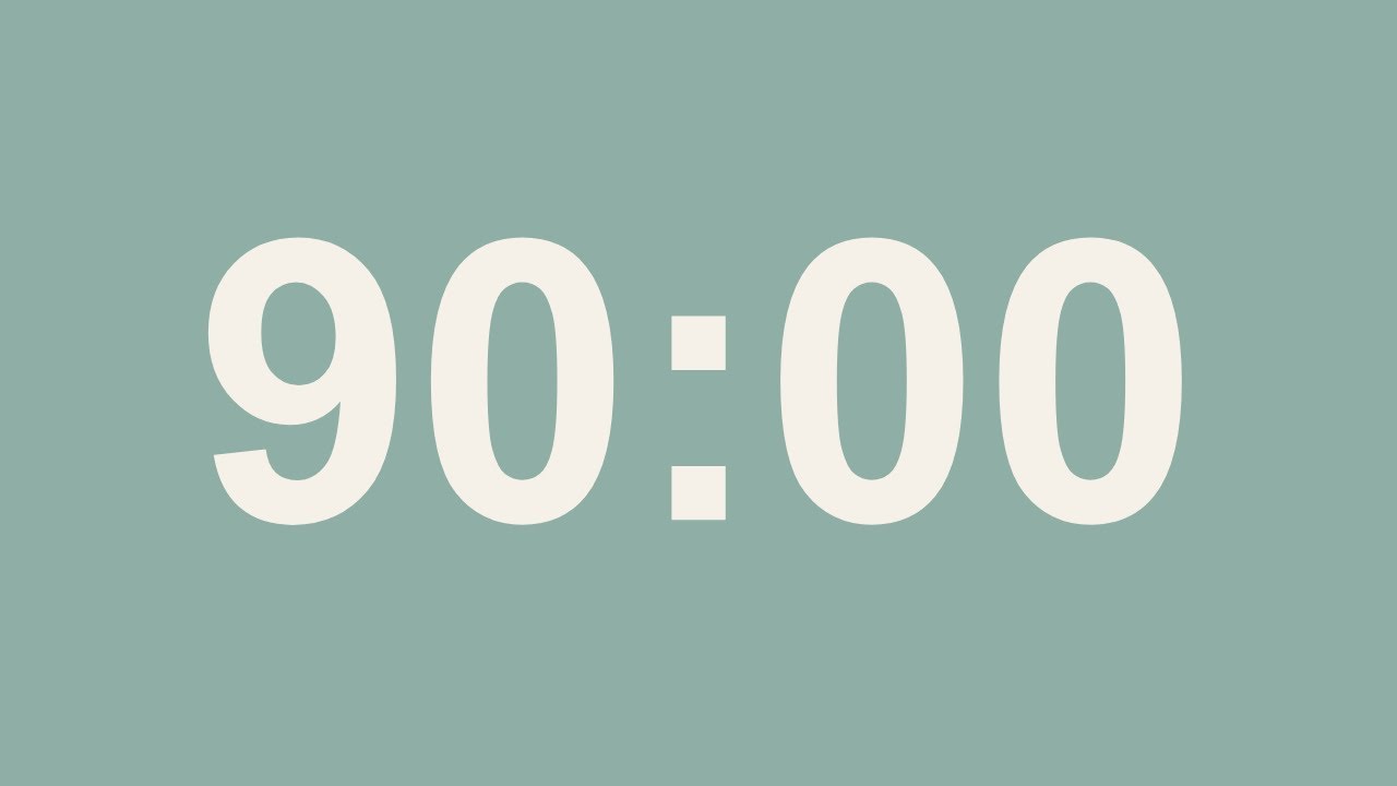 90 Minute Countdown Timer – No Sound | Focus, Study, Deep Work