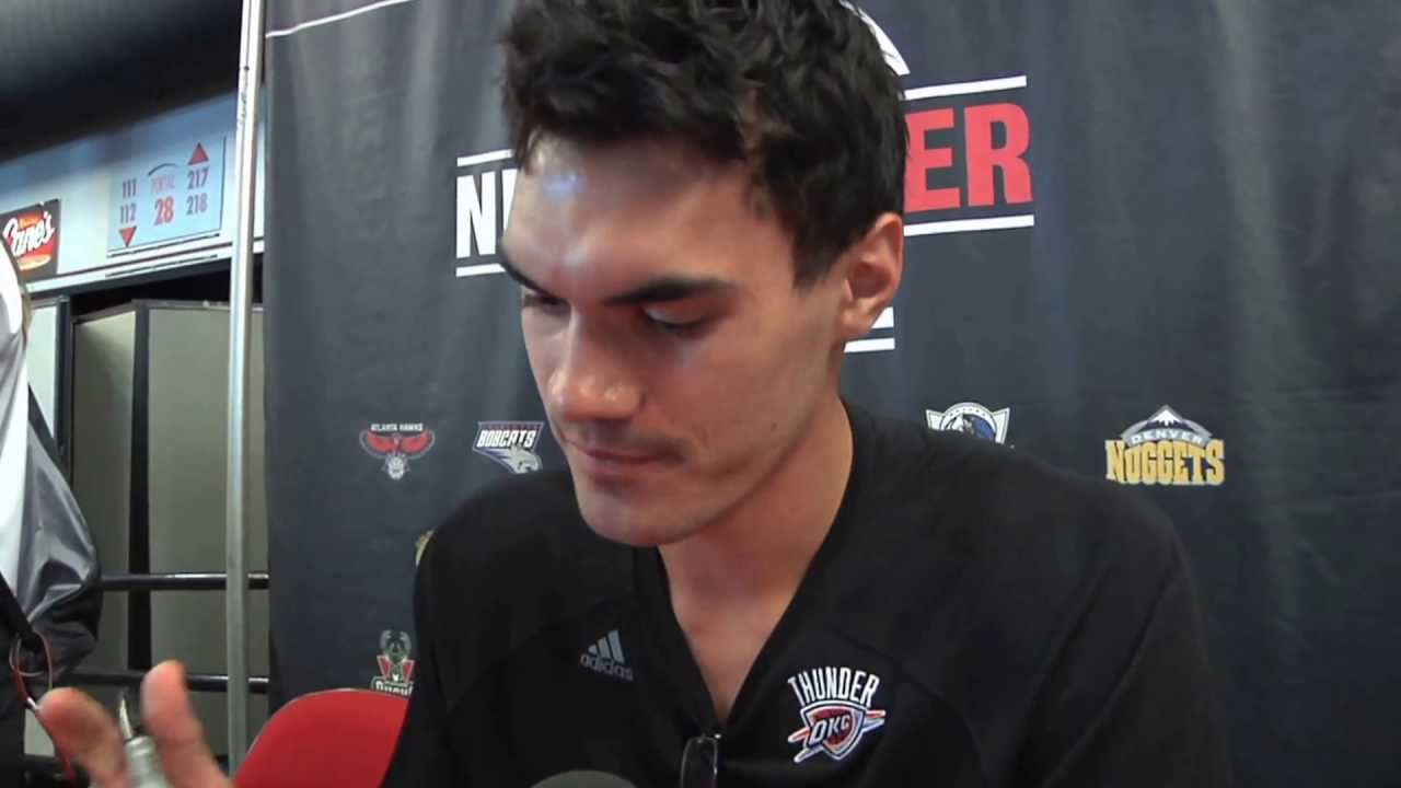 Steven Adams is surprised with the honorary haka dance at the NBA Summer League