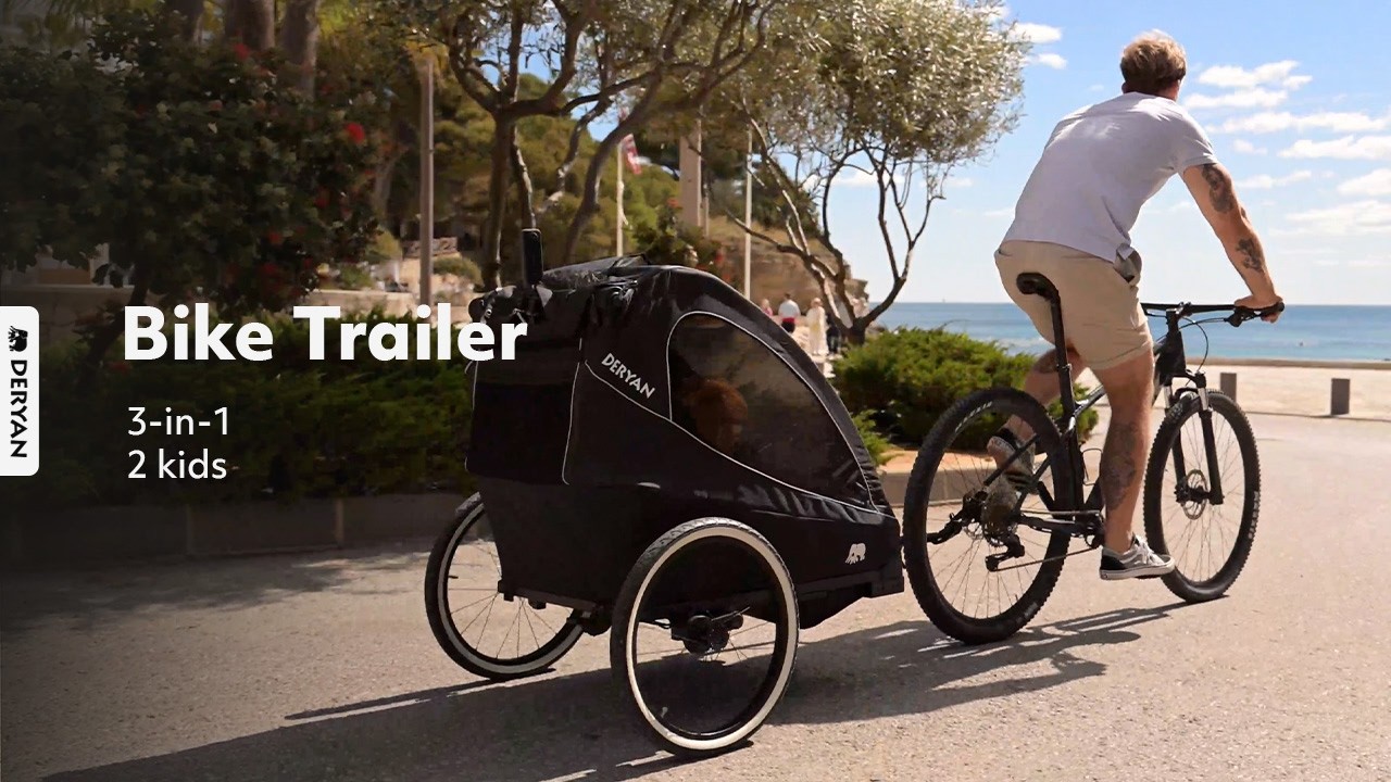 Bicycle trailer, stroller, running stroller | Deryan Kids Bike Trailer
