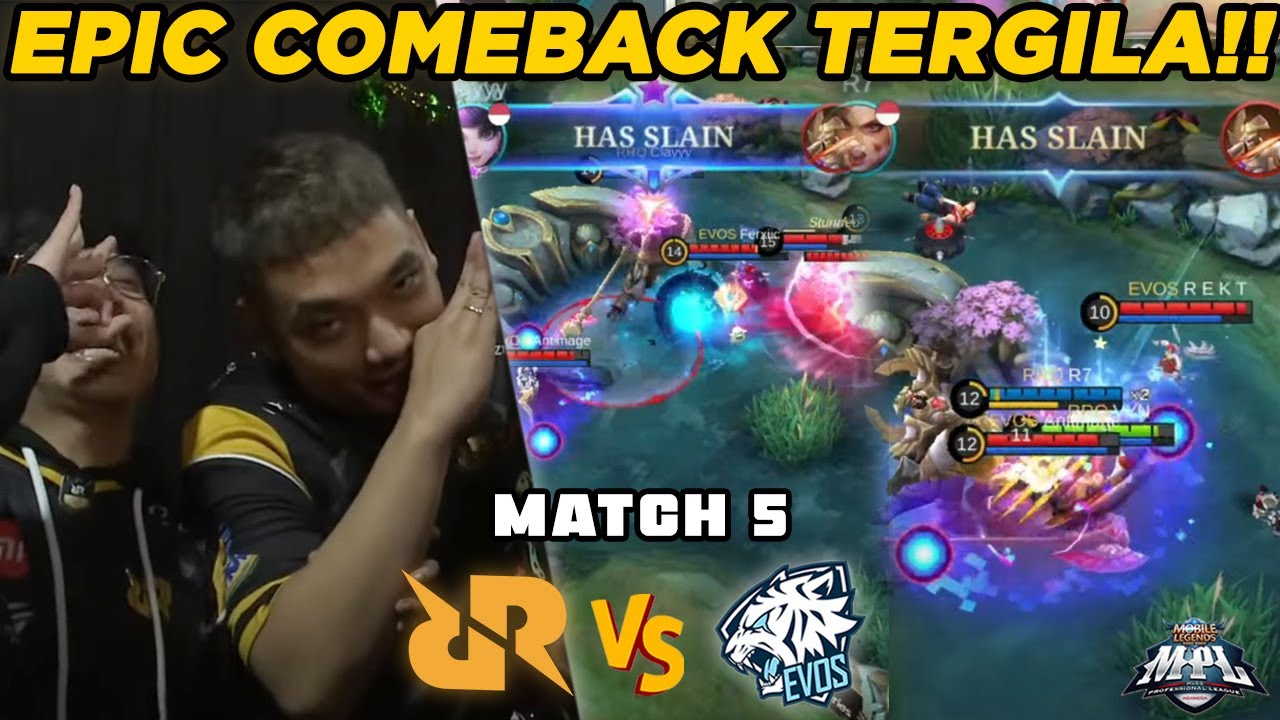 GILA INI GAME UDAH KAYAK FINAL, SERU BANGET GILA!! EPIC COMEBACK FROM RRQ!! - RRQ VS EVOS MATCH 5