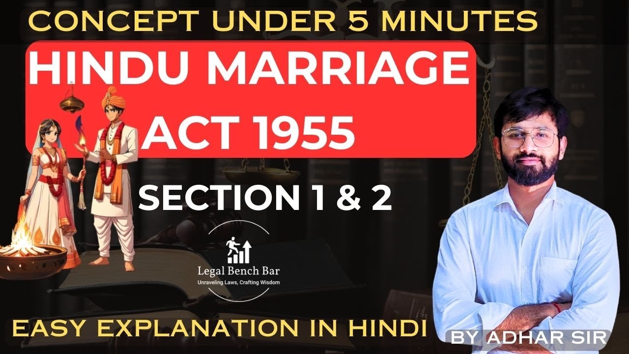 Hindu Marriage Act 1955|| Section 1 & 2|| #hindumarriageact1955