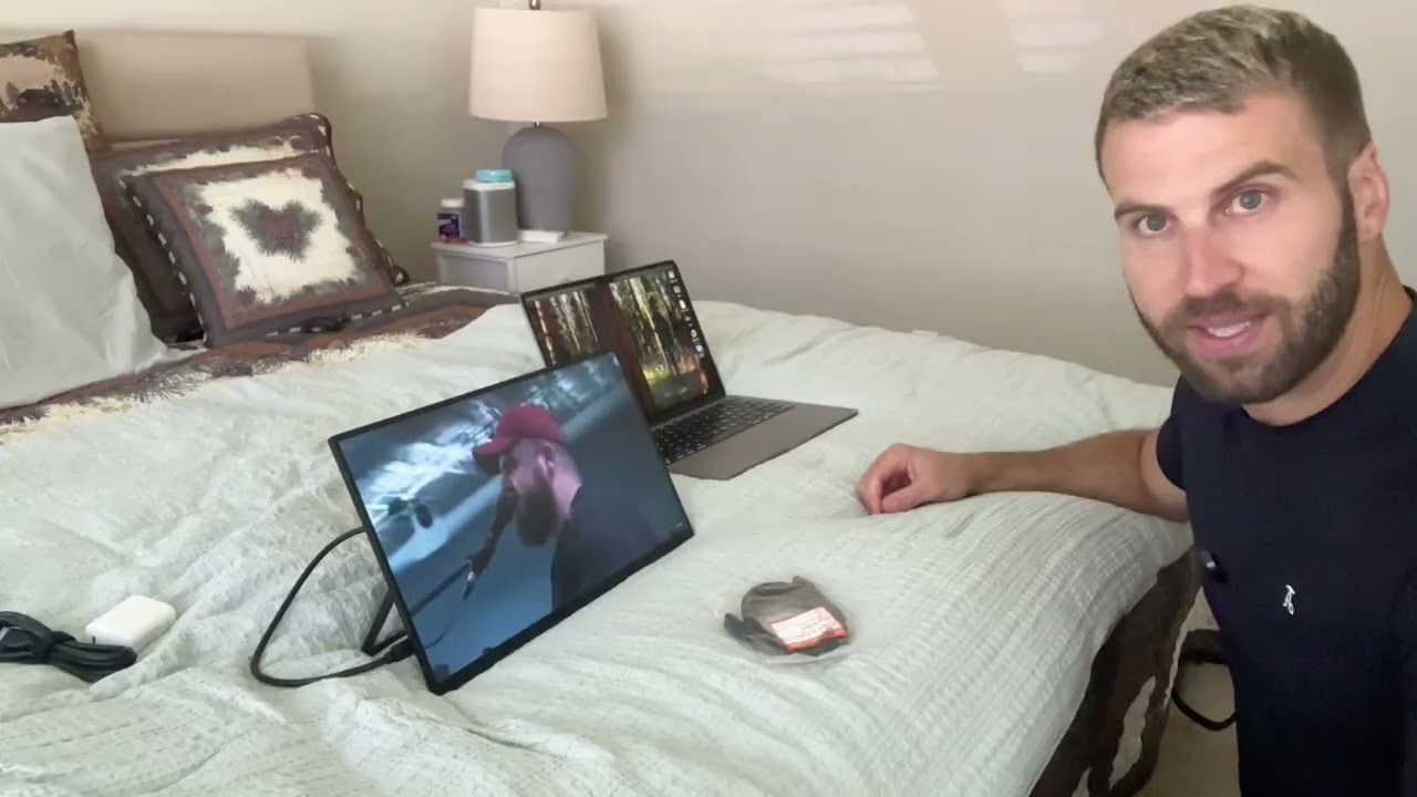 HotYeah Portable Monitor, 15.6-in 1080P FHD Laptop Monitor USB-C HDMI External Computer Display