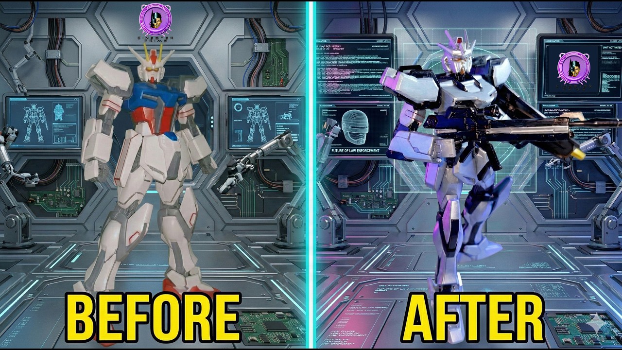 BOOTLEG STRIKE GUNDAM REPAINTING IN ROBOCOP COLOUR SCHEME