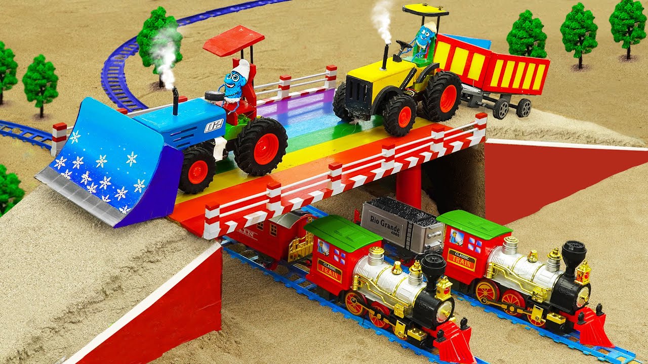 DIY Science Project: Rainbow Bridge Construction Over Train Track | diy mini construction