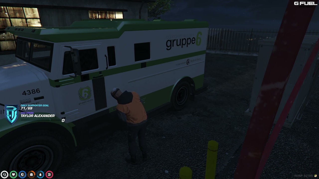 Randy does a bank truck with Lexi